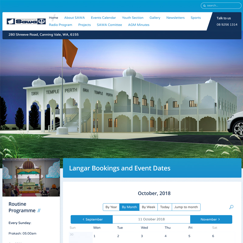 SAWA Sikh Association of WA Website